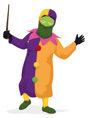 Traditional and festive Monocuco disguise for the Barranquilla's Carnival, Vector illustration