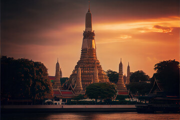 Naklejka premium Wat Arun Ratchawararam, bankok, thailand