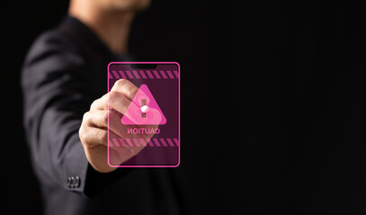warning sign for notification error and maintenance concept.