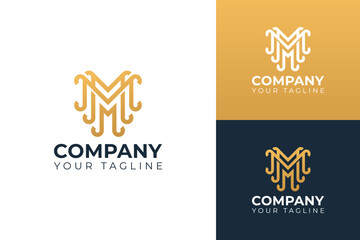 Luxury letter mmm logo monogram