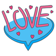 Obraz premium love speech bubble sticker