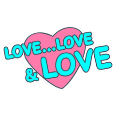 love love and love sticker