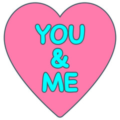 you and me sticker