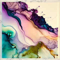 Marble ink abstract art background oil painting colorful generative AI