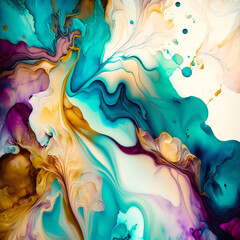 Marble ink abstract art background oil painting colorful generative AI