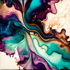 Marble ink abstract art background oil painting colorful generative AI