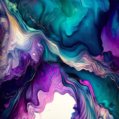 Marble ink abstract art background oil painting colorful generative AI