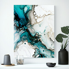 Marble ink abstract art background oil painting colorful generative AI
