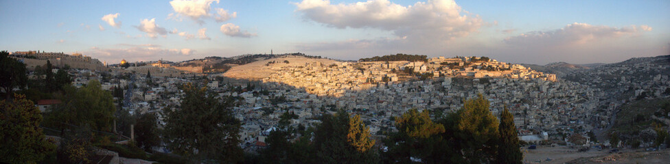 Fototapeta na wymiar .Sunset in Jerusalem Israel with panoramic view