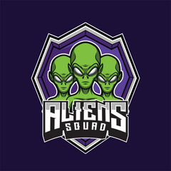 Vector alien mascot logo template for esport and sport team