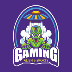 Vector alien mascot logo template for esport and sport team
