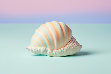 3d ocean shell illustration with pastel backdrop made by generative ai