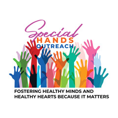 abstract hand outreach related logo design template