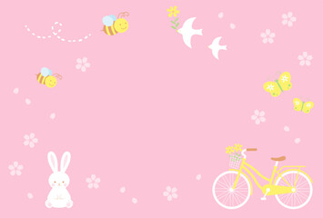 vector background with a set of spring icons for banners, cards, flyers, social media wallpapers, etc.