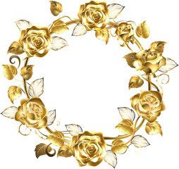 Wreath of Gold Roses