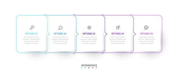Vector Infographic label design template with icons and 5 options or steps. Can be used for process diagram, presentations, workflow layout, banner, flow chart, info graph.