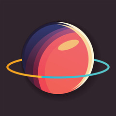 Vector illustration of cartoon planet. Space background. Fantasy planet