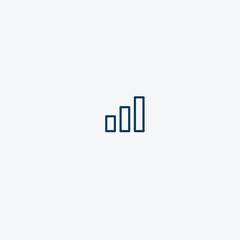Graph vector icon, chart symbol, mobile signal icon.