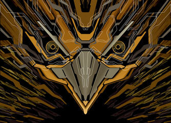 Cyberpunk Eagle Mecha Futuristic Background 14