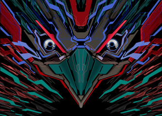 Cyberpunk Eagle Mecha Futuristic Background 40