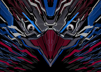 Cyberpunk Eagle Mecha Futuristic Background 43