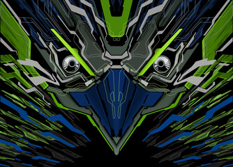 Cyberpunk Eagle Mecha Futuristic Background 45