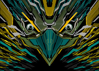 Cyberpunk Eagle Mecha Futuristic Background 46