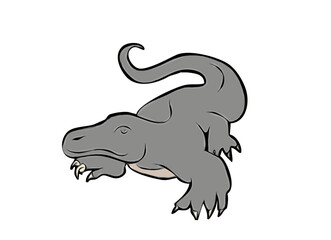 simple illustration of komodo dragon