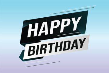 happy birthday word concept vector illustration with lines modern futuristic 3d style for landing page template web mobile app poster banner flyer background gift card coupon label wallpaper