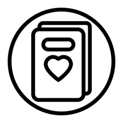 postcard line icon