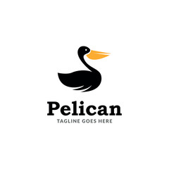 Pelican Bird Logo Design Template Inspiration - Vector