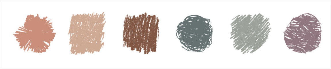 Vector abstract organic story highlight cover templates isolated on white background. Hand drawn illustration in pale neutral earthy colors. Delicate hipster design elements set