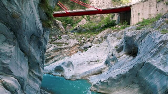 Aerial view of Liwu River gorge. Taroko National Park,Taiwan.
