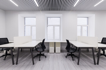 Empty office after renovation with new furniture