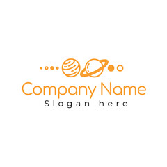 Fototapeta premium logo with an icon in the form of planets in the solar system 