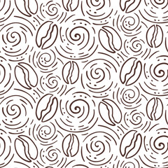 seamless abstract pattern with coffee beans for coffee shop or coffee shop
