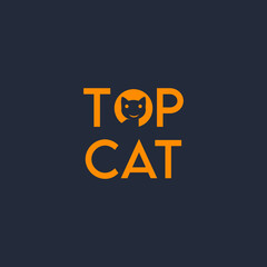 top cat logo, animal logo, simple logo, minimalist and business logo design in vector template.