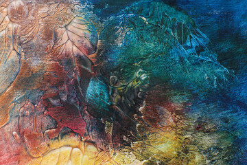 Abstract colorful grunge painting surface texture background