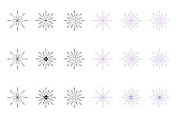 set collection of star flowers.
abstract icon illustration.