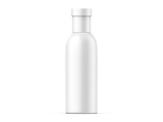 Cosmetic bottle with screw cap mockup template for branding, 3d render illustration