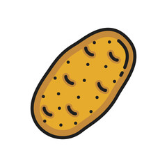 Potato tuber isolated sweet bulbous food icon