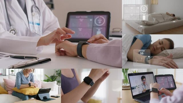 Smartwatch collect data on cloud computing hospital service solution.