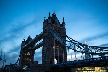 Fototapeta na wymiar Close up photo of the Tower bridge during sunset in London, England, Europe