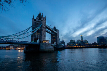 Fototapeta na wymiar Tower Bridge, London, England at blue hour