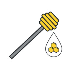 Wooden spoon with honey, icon colored clipart