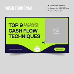 Finance manage tips video thumbnail cover banner template design