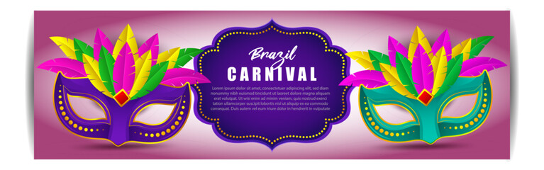 Vector illustration of Rio Carnival banner the biggest carnival in the world