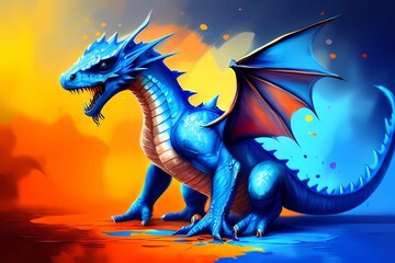 Blue Orange Dragon