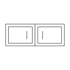 Simple kitchen interior cabinet icon in a line style. Vector home furniture item