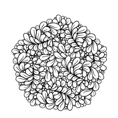 Black and white floral mandala pattern. Antistress coloting page.